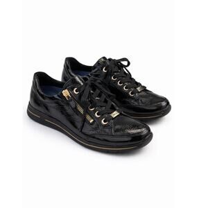 Ara Oleanna 24801 Patent Leather Sneakers Zip Comfort Shoes UK 4 EU 37 US 6.5
